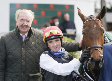 Homeless Songs in the parade ring with trainer Dermot Weld and jockey Chris Hayes (file pic).