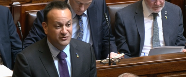 Tánaiste Leo Varadkar speaking during Leaders Questions today