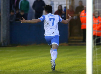 Liam Kerrigan celebrates his winning goal.