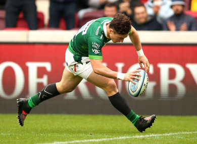 London Irish’s Henry Arundell (file pic).