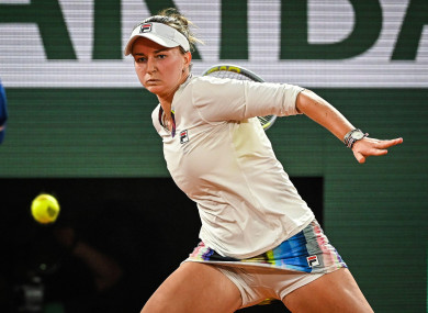 Barbora Krejcikova pictured competing at the French Open.