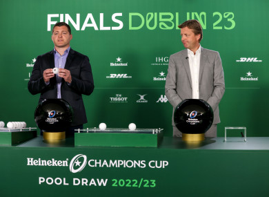 Benjamin Kayser and Heineken Ireland managing director, Maarten Schuurman, at today's draw.