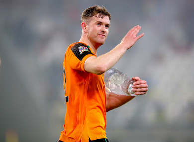 Nathan Collins pictured after last night's Nations League fixture in Lodz.