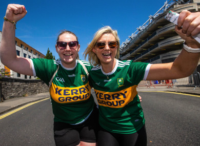 Kingdom fans Amanda and Elaine O’Connor outside Croke Park on Sunday.