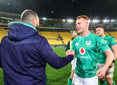 Andy Farrell with Ciarán Frawley.