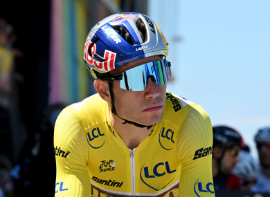 Wout van Aert of Belgium and Team Jumbo-Visma looks on before Stage 4 of the Tour De France.