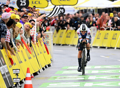 Winner, winner: Yves Lampaert of Belgium came out on top on day one.