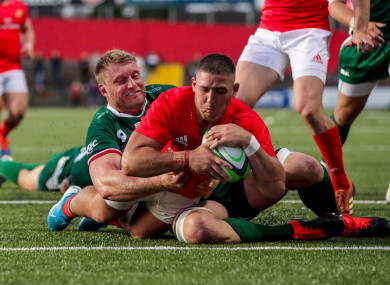 Dan Goggin scores against London Irish in 2019.
