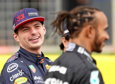Max Verstappen and Lewis Hamilton.
