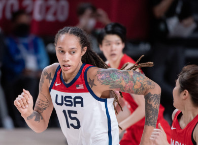 File pic of Brittney Griner at Tokyo 2020.