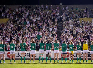 Ireland thank the Japanese fans in Tokyo last weekend.