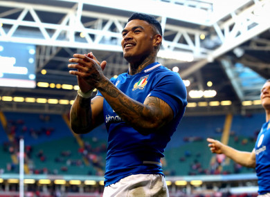 Monty Ioane is a first-choice starter for Italy.