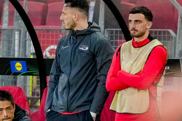 Troy Parrott watches from bench as AZ Alkmaar's European dream comes to end