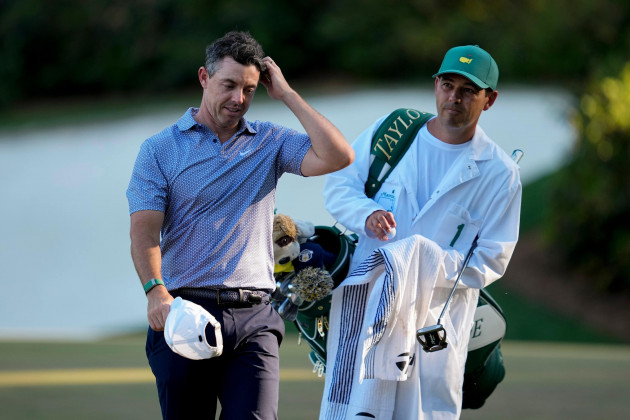 McIlroy tied for Masters lead after erratic third round, while Lowry surges into contention
