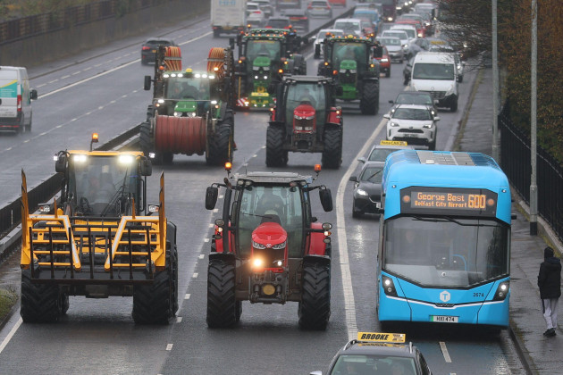 Tractors cause traffic disruption in Belfast with go-slow convoy protesting fuel prices
