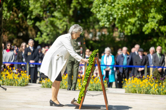 President Connolly lays wreath during Easter Rising commemoration at Arbour Hill