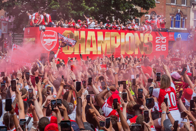 Extraordinary numbers turn out to celebrate Arsenal’s title-winning season
