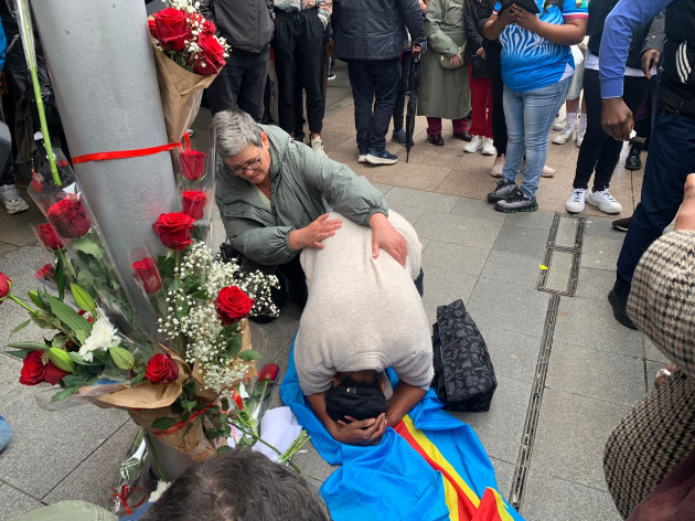 Congolese people in Dublin call for justice after death of Yves Sakali
