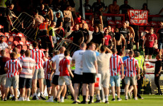 PSNI officer hospitalised as crowd trouble causes delay to Derry City's Europa League fixture