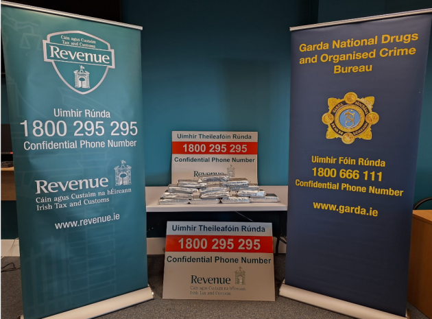 Suspected cocaine worth over €1.7m seized by gardaí and Revenue